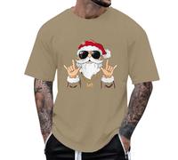 Camiseta de manga corta para hombre, camiseta deportiva con diseño festivo de Papá Noel, parte superior suave para vacaciones, fiestas, ideas de regalo, camisetas divertidas para hombres, disfraz de