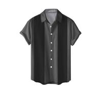 Camiseta de manga corta para hombre, casual, playa, mar, impresión digital 3D, Negro , XL