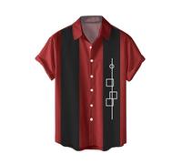 Camiseta de manga corta para hombre, casual, playa, mar, impresión digital 3D, rojo, M