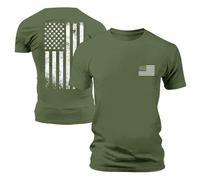 Camiseta de manga corta para hombre con estampado de bandera, camiseta de manga corta moderna con cuello redondo, cómoda y transpirable, camiseta de verano para exteriores, uso diario, camiseta ligera