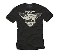 Camiseta de Manga Corta para Hombre - con Moto LS650 - Negra L