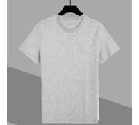 Camiseta de manga corta para hombre, cuello redondo, ajuste delgado, casual, camiseta de verano, camiseta básica de moda para uso diario, tela ligera y transpirable (XL gris)
