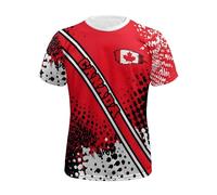 Camiseta de manga corta para hombre, cuello redondo, estampado nacional, bandera de países, camiseta de estilo, ropa deportiva, ocio, moda, artículo para aficionados al aire libre, verano, R rojo2, S