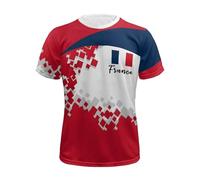 Camiseta de manga corta para hombre, cuello redondo, estampado nacional, bandera de países, camiseta de estilo, ropa deportiva, ocio, moda, artículo para aficionados al aire libre, verano, R rojo., M