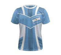 Camiseta de manga corta para hombre, cuello redondo, estampado nacional, bandera de países, camiseta de estilo, ropa deportiva, ocio, moda, artículo para aficionados al aire libre, verano, R Azul