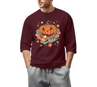 Camiseta de manga corta para hombre, cuello redondo, para Halloween, con impresión 3D, fantasmas, 08_vino, XL