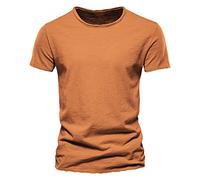 Camiseta de manga corta para hombre de 1/2/3 unidades, con cuello en V, corte regular, camisetas de verano, informales, transpirables, de moda, ajustadas, camiseta para hombre en la oficina, Amarillo