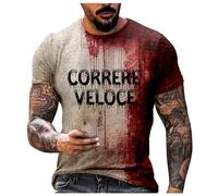 Camiseta de manga corta para hombre, diseño de letras de sangre de