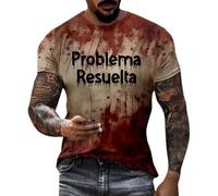 Camiseta de manga corta para hombre, diseño de letras de sangre de