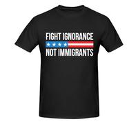 Camiseta de Manga Corta para Hombre Lucha contra la ignorancia, no contra los inmigrantes y Resiste el Odio.