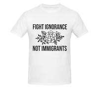 Camiseta de Manga Corta para Hombre Lucha contra la ignorancia, no contra los inmigrantes y Resiste el Odio.