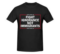 Camiseta de Manga Corta para Hombre Lucha contra la ignorancia, no contra los inmigrantes y Resiste el Odio.