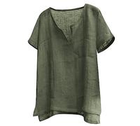 Camiseta de manga corta para hombre, talla M, informal, cómoda, para playa, yoga, talla grande, Ejercito Verde, 5XL