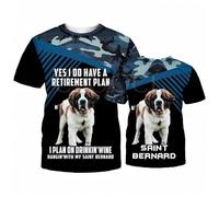 Camiseta de Manga Corta para Hombre Vizsla húngaro Estampado de Camuflaje Azul Marino Ropa para Mascotas con impresión 3D Camiseta Unisex de Harajuku con Mensaje sobre el Plan de jubilación
