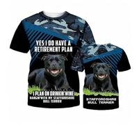 Camiseta de Manga Corta para Hombre Vizsla húngaro Estampado de Camuflaje Azul Marino Ropa para Mascotas con impresión 3D Camiseta Unisex de Harajuku con Mensaje sobre el Plan de jubilación