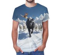 Camiseta de manga corta para hombre y mujer, diseño 3D de lobo, búho, águila, muerto, bandera patriótica de Estados Unidos, camiseta de Mardi Gras, Pack Wolf, S