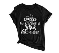 Camiseta de manga corta para mujer con estampado de letras, cuello redondo, holgada, blusa de gasa, Negro , XXL