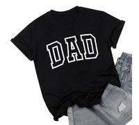 Camiseta de manga corta para mujer con estampado moderno, mezcla de algodón transpirable, corte informal para looks casuales, versátil, básico para trajes veraniegos, sensación suave en, Negro , L