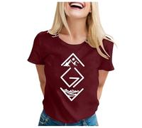 Camiseta de manga corta para mujer con texto en inglés "Dios es más grande que los altibajos", rojo, XXL