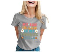 Camiseta de manga corta para mujer con texto en inglés "My Yeryn ist Mein Lieblingskind", para el Día de la Madre, manga corta, gris, M