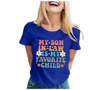 Camiseta de manga corta para mujer con texto en inglés "My Yeryn ist Mein Lieblingskind", para el Día de la Madre, manga corta, azul, XL