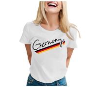 Camiseta de manga corta para mujer, cuello en V, holgada, informal, moderna, con frases, Blanco, XL