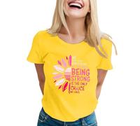 Camiseta de manga corta para mujer, cuello redondo, camiseta de manga corta, cuello redondo, camiseta con estampado de cuello alto, amarillo, L