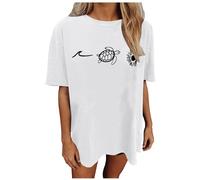 Camiseta de manga corta para mujer, cuello redondo, informal, moderna, estampada, blusa de fiesta con purpurina, Negro , XL