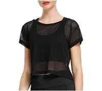 Camiseta de Manga Corta para Mujer,Elegante Suelta Sólido Elegantes T-Shirt Verano Deporte Fiesta tee elástica y cómoda Basic Deportivos Tops Talla Grande Original