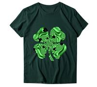 Camiseta de manga corta para mujer Primavera/Verano SP Festival Green Special Theme Print Cuello Redondo Manga Corta Camiseta Top 13 Camiseta de Gasa, a, XL