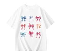 Camiseta de manga corta para niña: ideal para el día a día, flexible y transpirable. Material transpirable para niñas y niños, se puede llevar durante todo el año., Blanco, 12-24 meses