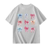 Camiseta de manga corta para niña: ideal para el día a día, flexible y transpirable. Material transpirable para niñas y niños, se puede llevar durante todo el año., gris, 3-4 años