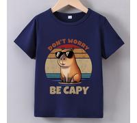 Camiseta de Manga Corta para Niños con Estampado " a Convertirse en un Capibara de Tarjeta