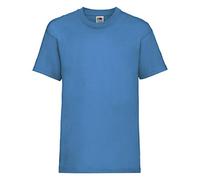 Camiseta de manga corta para niños, de la marca Fruit of the Loom, Unisex Azul (Azure Blue) 9 años