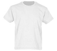 Camiseta de manga corta para niños, de la marca Fruit of the Loom, Unisex Blanco blanco 5 años