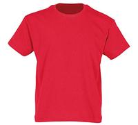 Camiseta de manga corta para niños, de la marca Fruit of the Loom, Unisex Rojo rosso 5 años