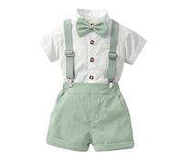 Camiseta de Manga Corta para niños pequeños, Camisetas con Tirantes y Pantalones Cortos, Conjuntos niños pequeños Trajes Niños Bautismo Trajes De Vestir Bebes Boy