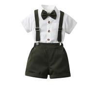 Camiseta de manga corta para niños pequeños, camisetas con tirantes y pantalones cortos, conjuntos niños pequeños Trajes Niños Bautismo Trajes De La Novia