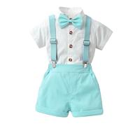 Camiseta de Manga Corta para niños pequeños, Camisetas con Tirantes y Pantalones Cortos, Conjuntos niños pequeños Trajes Niños Bautismo