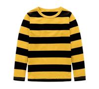 Camiseta de manga corta para niños y niñas, de 1 a 10 años, Rayas negras y amarillas, 3-4 Años