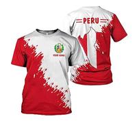 Camiseta De Manga Corta Peru Peruano Personalizado Mangas Cortas para Hombre Casual Camiseta Deportiva Hombre Unisex tee De Manga Corta para Gimnasio Entrenamiento, Personalizada XL