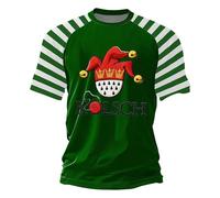 Camiseta de manga corta raglán para hombre con estampado bufón Kölsch Carnaval de Colonia, camiseta casual a rayas contrastantes para fiesta, varios colores disponibles Comodidad