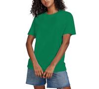 Camiseta de manga corta sin costuras cilíndrica de 230 g de algodón puro para hombre, algodón peinado de estilo americano, sin costuras laterales, camiseta básica de manga corta de gran tamaño, verde