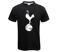 Camiseta de manga corta Tottenham Hotspur FC con el emblema oficial para hombre , hombre, negro, X-Large