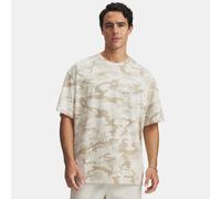 Camiseta de manga corta Under Armour Athletic Department Printed Heavyweight para hombre Piedra / Blanco L