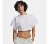 Camiseta de manga corta Under Armour Cropped Script para mujer Blanco / Blanco XL