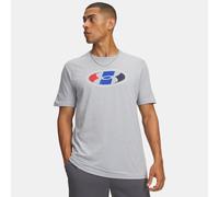 Camiseta de manga corta Under Armour Lockertag para hombre Mod Gris Light Heather / Blanco M