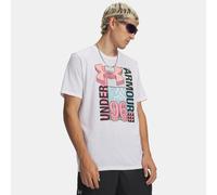 Camiseta de manga corta Under Armour Logo Collage para hombre Blanco / Posh Rosa M