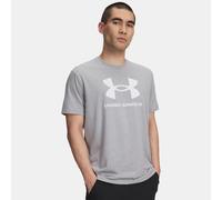 Camiseta de manga corta Under Armour Logo para hombre Acero Light Heather / Blanco M