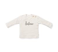 Camiseta de manga larga a rayas arena y blanco para bebés y niños – 74